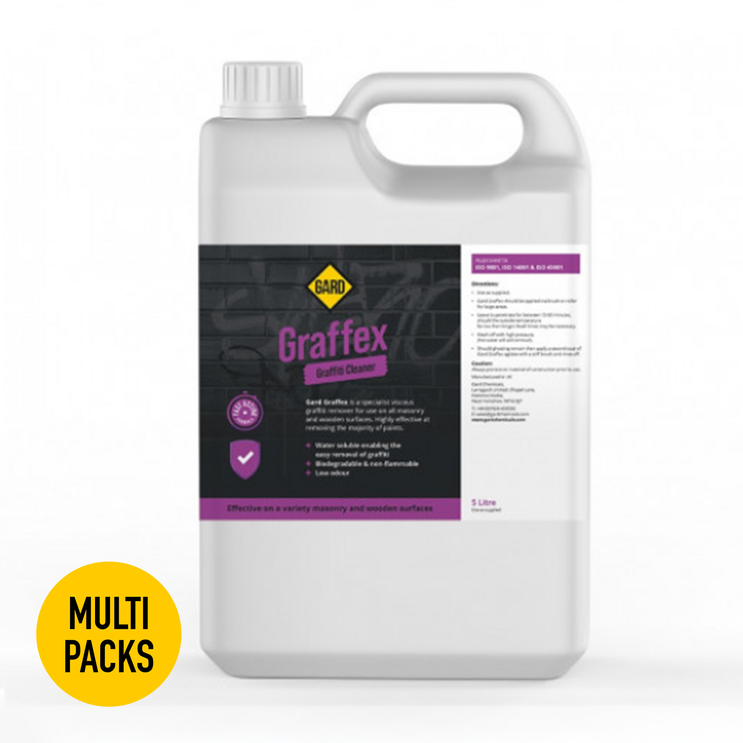 Solvent Free Graffiti Remover - Gard Graffex - 5L Multipack